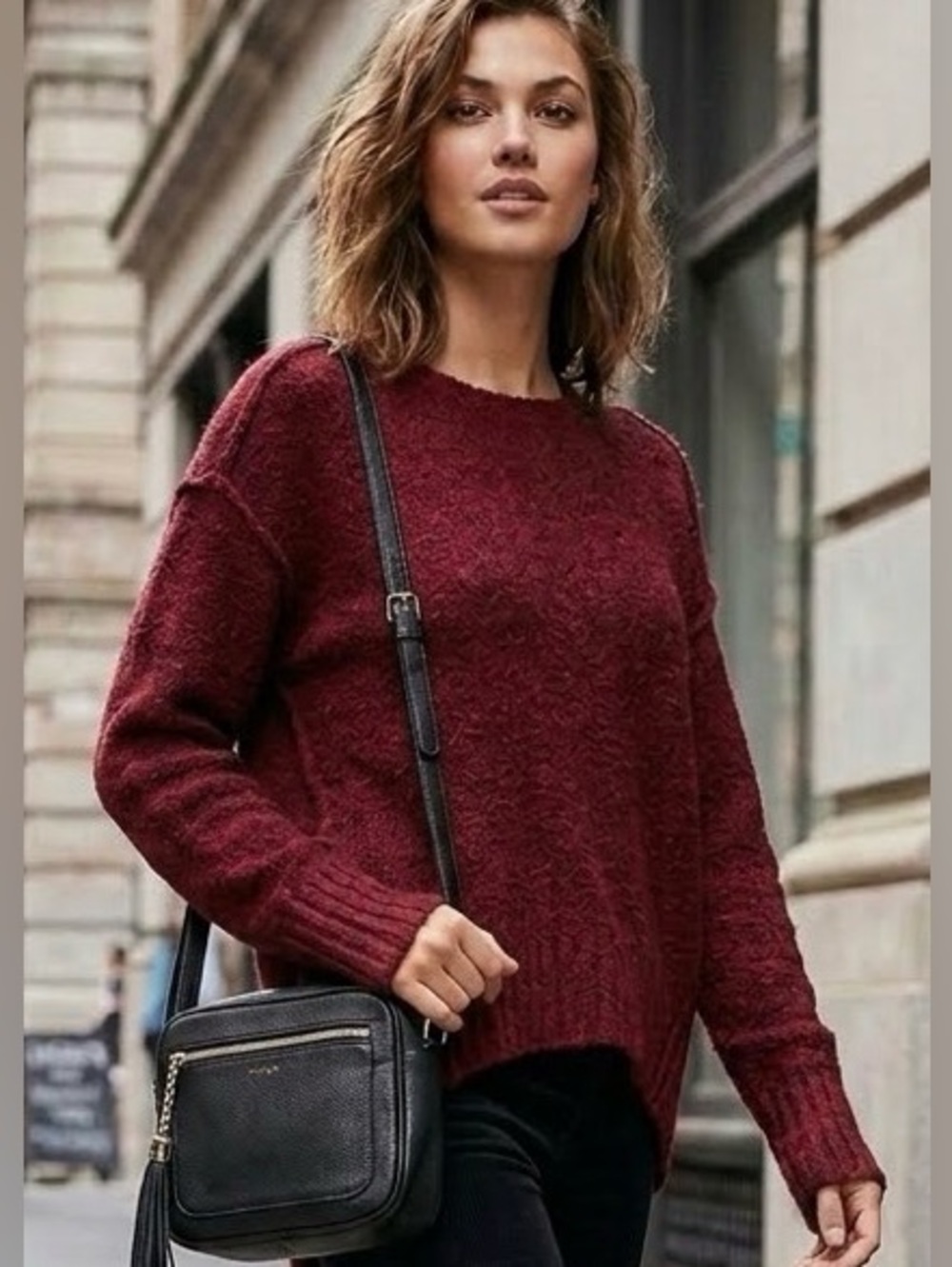 NWT FREE PEOPLE Eastwood Tunic Sweater Pullover Rhubarb S